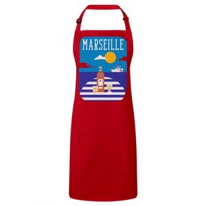Fabulous Tablier Cuisine Premium Rouge Marseille Pastis Port