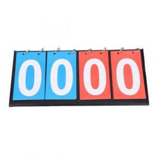 Tableau de Score Compteur de Score Flip pour Tennis Table Basketball (4 Chiffres-Rouge+Bleu)