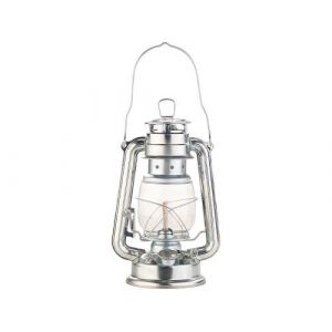 Lampe-tempête rétro à pétrole 24 cm "Anika" - aspect Zinc