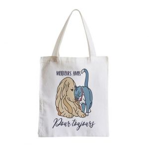 Grand sac pour shopping Meilleurs amis chien et