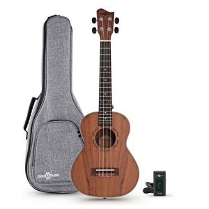 Pack Ukul&eacute;l&eacute; &Eacute;lectro-Acoustique T&eacute;nor en Koa par Gear4music