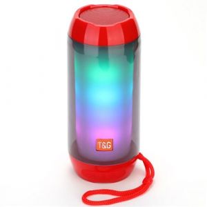 Enceinte Waterproof Bluetooth LED Autonomie 2H Radio FM TWS Aux MP3 Rouge YONIS