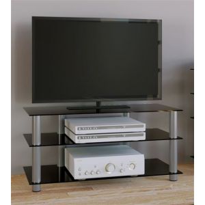 VCM Meuble TV Netasa Verre noir
