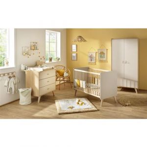 BEBE9 CREATION - Chambre Duo Basile Lit bébé 60x120cm + Commode