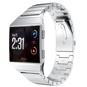 Strap-it Bracelet métal - compatible pour Fitbit Ionic (argent)
