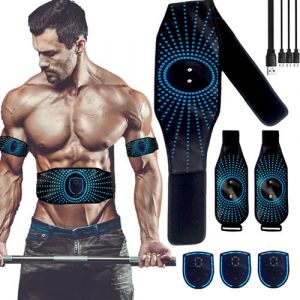 Kit Ceinture Abdominale Electrostimulation Frusde Musculaire Stimulateur Appareil pour Femme, Homme - Noir