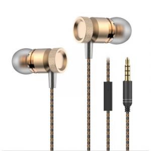 Ecouteurs Métal pour ZTE AXON 7 avec Micro Kit Main Libre INTRA-AURICULAIRE Casque Universel Jack (OR)