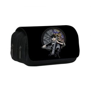 Trousse &agrave; Crayons Double Zipper Mercredi Addams Dami style C pour Enfant Gar&ccedil;on Fille