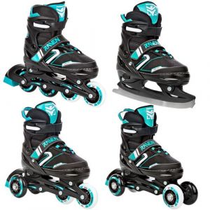 Roller en ligne Helixi du 38 au 42 + patin a roulette + patin a glace + triskate Adulte - Enfant Mixte taille ajustable Raven