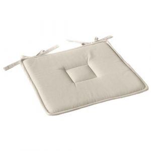 Enjoy Home - Galette de chaise uni effet Bachette - 40 x 40 cm - Ecru