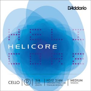 D'Addario H512 3/4M - Corde seule (R&eacute;) violoncelle Helicore, manche 3/4, Medium