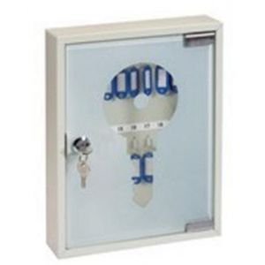 Armoire 20 clefs porte en verre + serrure de sécurité Solveig