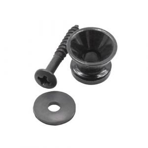 Bouton pour sangle de guitare vhbw &ndash; Ceinture pour ukul&eacute;l&eacute; ou mandoline, noir forme en V