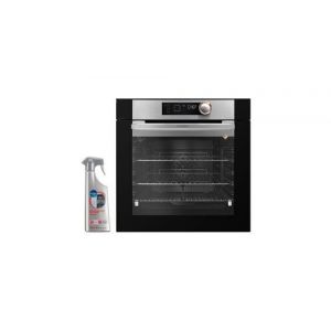 Four pyrolyse encastrable inox 73l multifonction porte froide 9 modes de cuisson