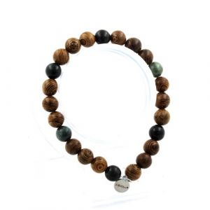 Bracelet Perles Seraphinite de Russie + bois 8 mm - A Bijoux