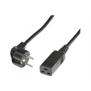 Roline - Câble d'alimentation - IEC 60320 C19 pour power CEE 7/7 (M) - CA 250 V - 3 m - connecteur à 90° - noir
