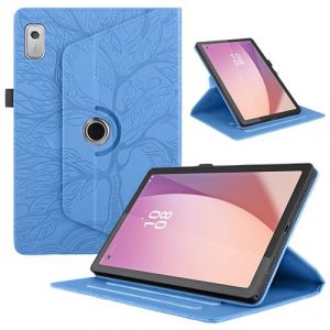 Coque pour Lenovo Tab M9 9 Pouces 2023 TB-310FU &Eacute;tui Support Rotatif &agrave; 360 Degr&eacute;s PU Cuir Housse de Protection Portefeuille Tablet ZURSANA Bleu