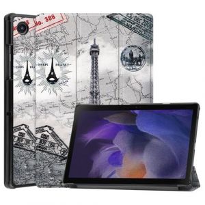 Housse etui coque pochette simili cuir pour Samsung Galaxy Tab A8 SM-X200 / SM-X205 (10,5 pouces) - TOUR EIFFEL - htdmobiles