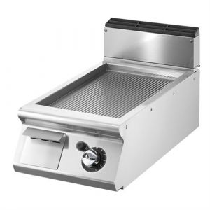 Fry top gaz, top, plaque nervurée chromée  Virtus