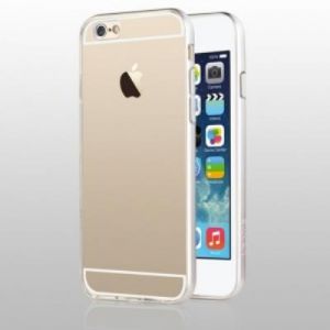 Protection iPhone 6 bumper Usams pour iPhone 6 coloris gris et dos transparent