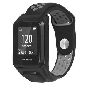 Strap-it Bracelet sport - compatible pour TomTom Runner 3 (noir/gris)