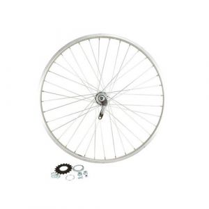 Roue vtt 26 ar ecrou. axe plein jante alu mach1. moy. velosteel coaster 18t retropedalage