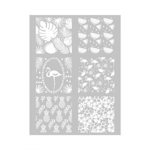 Silkscreen Ecran de S&eacute;rigraphie - Monstera, Flamant Rose, Ananas, Hibiscus