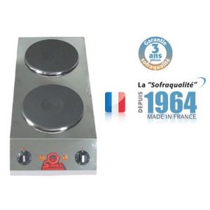 Réchaud Electrique Professionnel 2 plaques en profondeur Diamètre 220 mm Sofraca