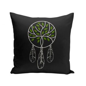 Fabulous Housse de coussin noir Arbre Nature Dreamcatcher [40x40 cm]