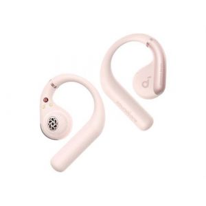 Soundcore AeroFit - Écouteurs sans fil avec micro - oreille dégagée - montage sur l'oreille - Bluetooth - rose doux
