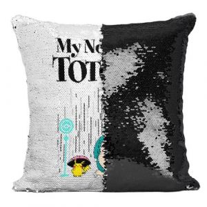 Fabulous Housse de Coussin à Sequin - Paillettes Noir Ronflex Mon Voisin Totoro [40 x 40 cm]