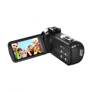 Caméscope Numérique Preisku, 30MP, Rotation de 270°,Anti-vibrations, Avec télécommande-Noir