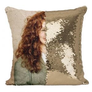 Fabulous Coussin avec Housse Sequin - Paillettes Doré Julia Roberts Award Pretty Woman [40 x 40 cm]