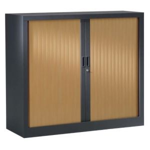 Armoire Monobloc H 70xL 80xP43 cm 1 Tablette Anthracite Rideaux Pommier de Honfleur