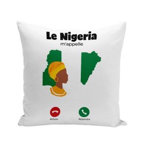 Fabulous Coussin blanc Le Nigeria M'Appelle Drapeau [40x40 cm]