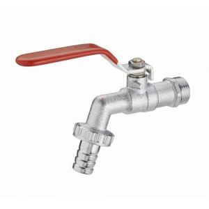 Robinet de jardin &agrave; sph&egrave;re 1/4 tour + raccord au nez M1/2' (15x21) sortie male M1/2' (15/21) / NOYON & THIEBAULT - &Oslash; 15 mm - 2155-1520ET