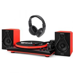 Chaine HiFi Gemini TT-900BR Bluetooth 50W Cartouche St&eacute;r&eacute;o en C&eacute;ramique Rouge Noir