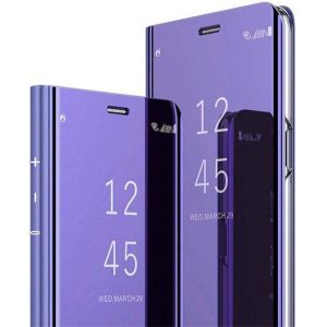 Etui pour Honor 8X folio effet miroir violet stand vidéo