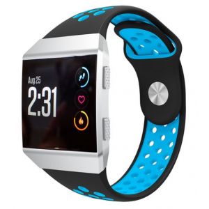 Strap-it Bracelet sport - compatible pour Fitbit Ionic (noir/bleu)