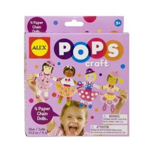 Kit creation guirlande en papier 4 poupees mode - 80 pieces (autocollants, formes a coller) - des 5 ans