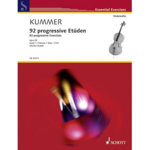 Schott Kummer - 92 Études Progressives Op. 60 Vol. 1 - Violoncelle (violoncelle 2 Ad Libitum) Violoncelle