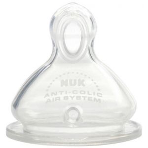 NUK Tetines en Silicone - Lot de 2 - 0-6m - Moyen trou