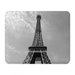 Fabulous Tapis de souris Simili Cuir Tour Eiffel En Noir et Blanc (22 x 18 cm)
