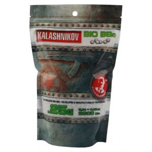 Sachet de 3200 billes blanches biodégradables kalashnikov 0.25g calibre 6mm cybergun