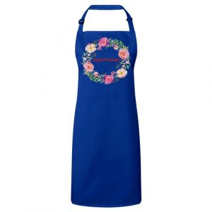 Fabulous Tablier Cuisine Premium Bleu Marraine Aquarelle Frise Fleurs