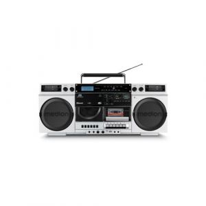MEDION P66538 Enregistreur &agrave; cassettes (Ghettoblaster r&eacute;tro avec lecteur CD, ann&eacute;es 80, grand, &hellip;