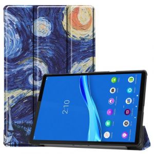 Etui en PU + TPU impression de motifs avec support tri-pliure peinture &agrave; l'huile pour votre Lenovo Tab M10 Plus TB-X606F