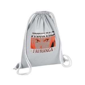 Fabulous Sac de Gym en Coton Gris J'peux Pas J'ai Manga Edward Full metal 12 Litres