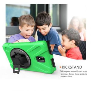 WISETONY® Etui de protection pivotant à 360 ° avec dragonne pour Samsung Galaxy Tab Activ2 T390/T395/T397 8.0 - Vert