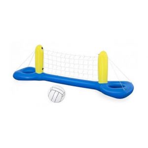 Jeu de volley gonflable et flottant pour piscine 244 x 64 cm - filet et ballon - jouet sport aquatique  eau - set enfant adulte et carte